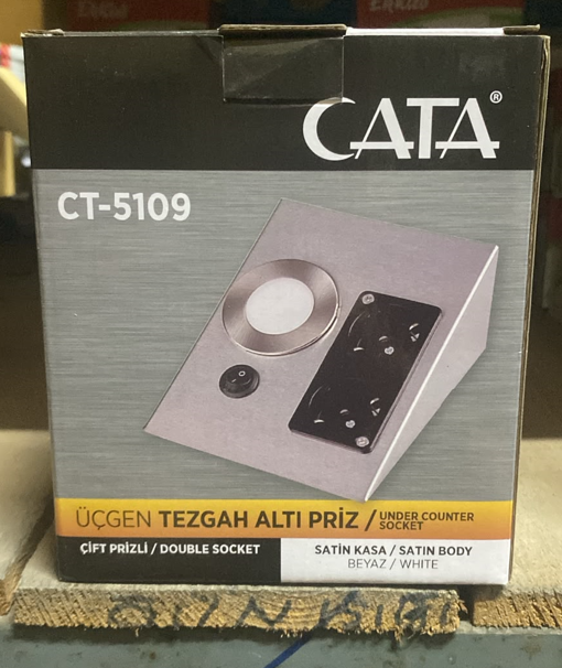 CATA CT-5109 Üçgen Tezgah Altı Priz – Çiftli