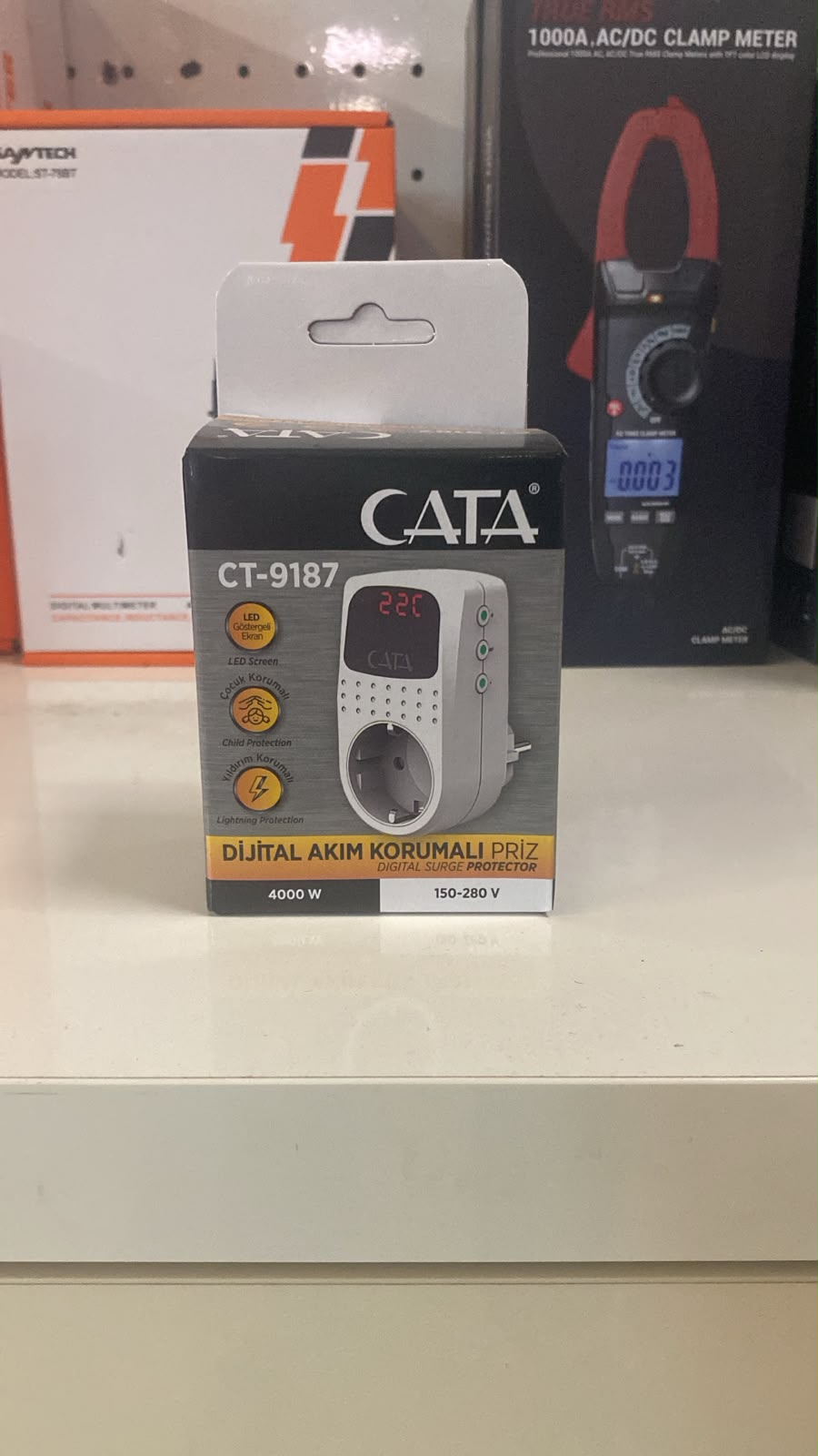 CATA CT-9187 Dijital Akım Korumalı Priz 4000W