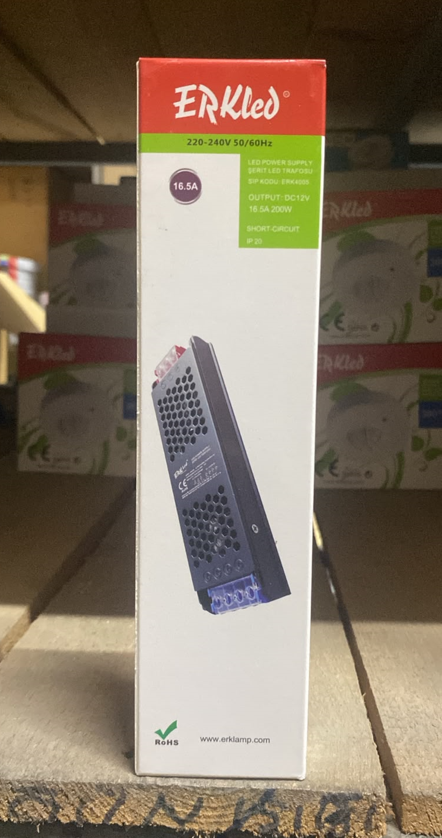 ERKled 12V 16.5A 198W LED Güç Kaynağı